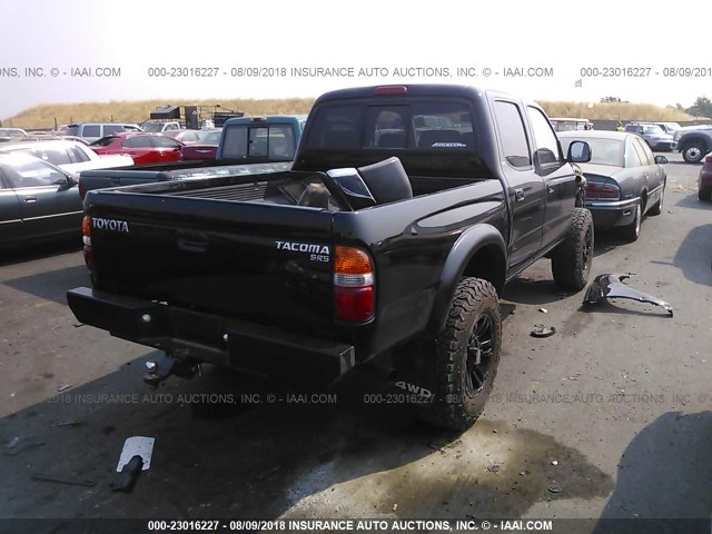 5TEHN72N41Z750377 - 2001 TOYOTA TACOMA DOUBLE CAB BLACK photo 4