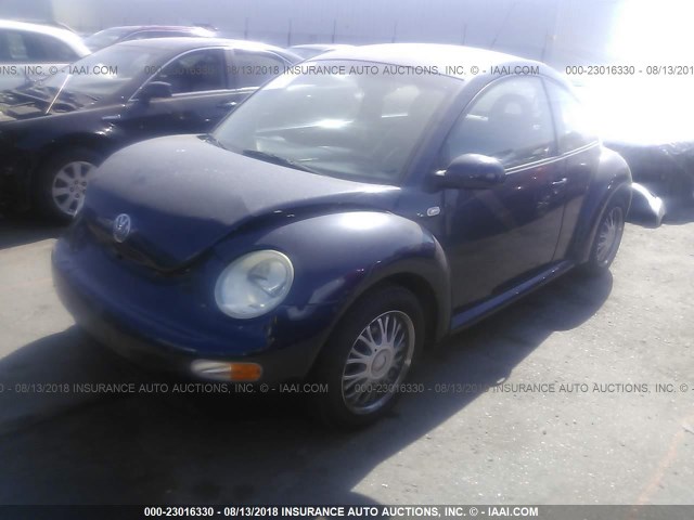 3VWBK21C71M466527 - 2001 VOLKSWAGEN NEW BEETLE GL 蓝色 照片 2