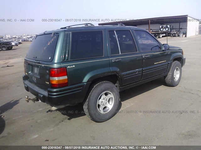 1J4GZ78Y5TC366427 - 1996 JEEP GRAND CHEROKEE LIMITED GREEN photo 4