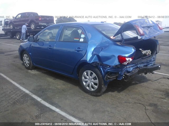 JTDBL40E89J001908 - 2009 TOYOTA COROLLA LE/XLE BLUE photo 3