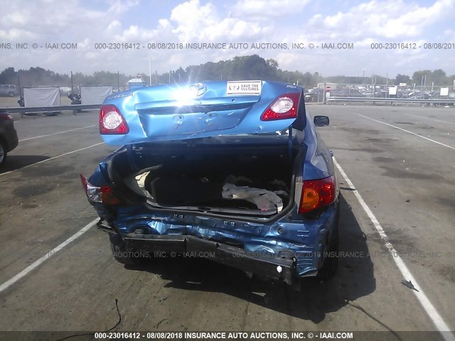 JTDBL40E89J001908 - 2009 TOYOTA COROLLA LE/XLE BLUE photo 6