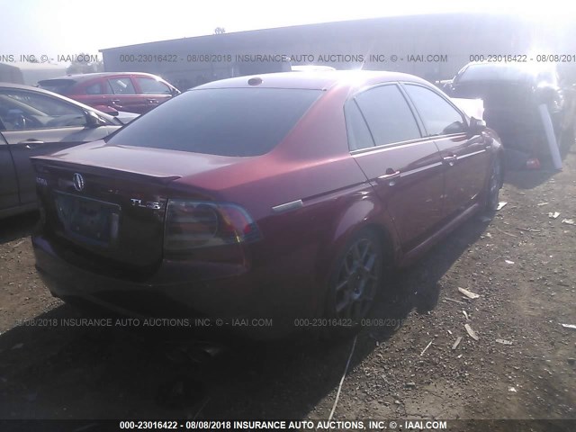 19UUA76507A009121 - 2007 ACURA TL TYPE S RED photo 4
