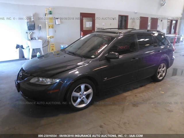 1YVHP82D155M70748 - 2005 MAZDA 6 S GRAY photo 2