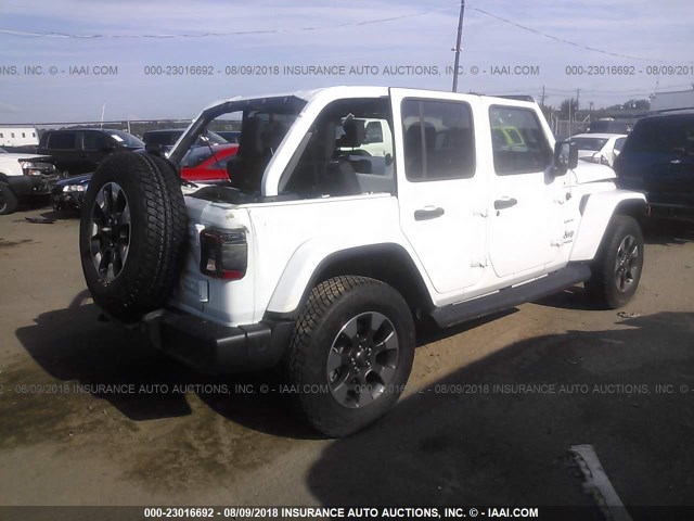 1C4HJXEG5JW166785 - 2018 JEEP WRANGLER UNLIMITE SAHARA WHITE photo 4