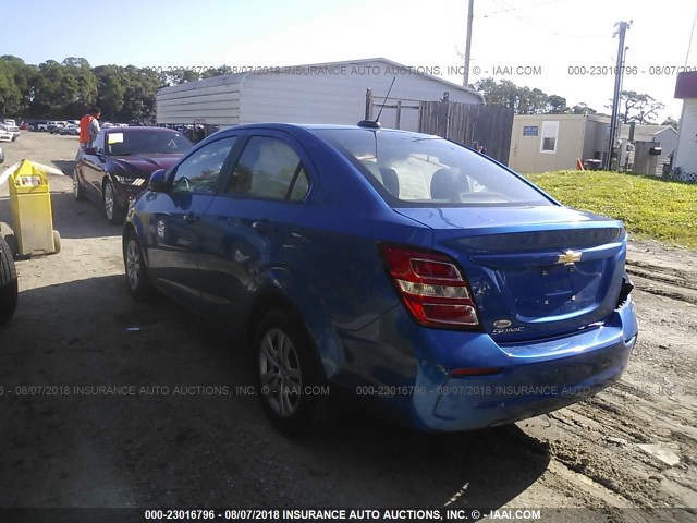 1G1JB5SH1H4126640 - 2017 CHEVROLET SONIC LS 蓝色 照片 3