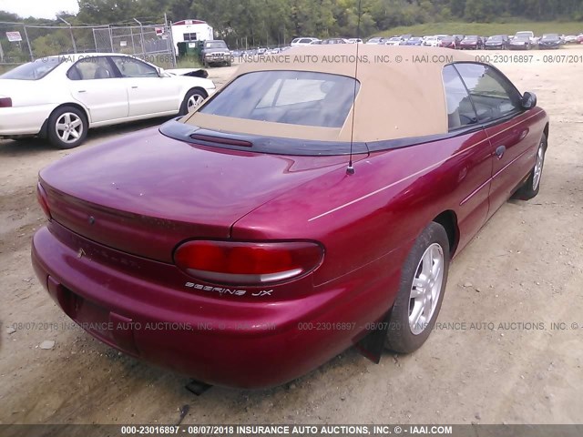 3C3EL45X7TT268274 - 1996 CHRYSLER SEBRING JX RED photo 4