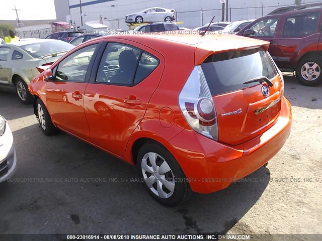 JTDKDTB36C1030043 - 2012 TOYOTA PRIUS C ORANGE photo 3