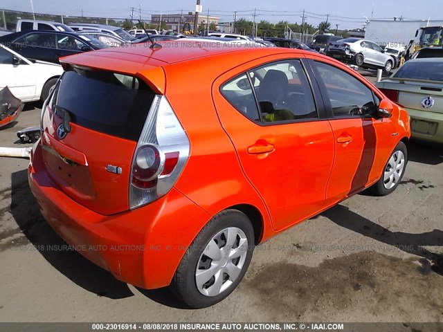 JTDKDTB36C1030043 - 2012 TOYOTA PRIUS C ORANGE photo 4