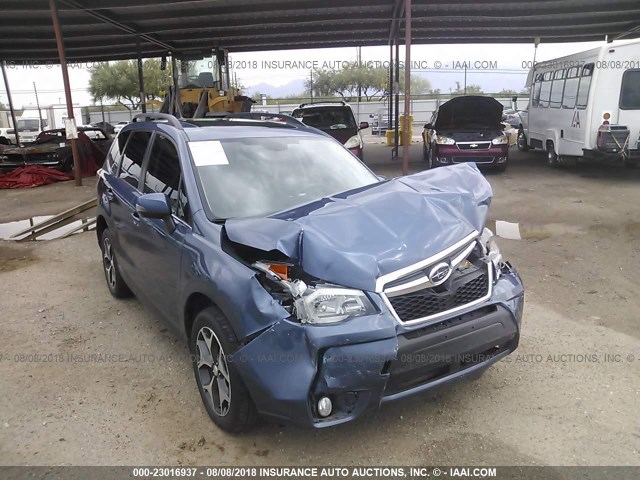 JF2SJGPC9EH467247 - 2014 SUBARU FORESTER 2.0XT TOURING BLUE photo 1