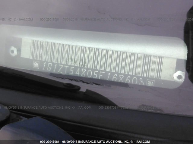 1G1ZT54805F168603 - 2005 CHEVROLET MALIBU LS Gümüş foto 9