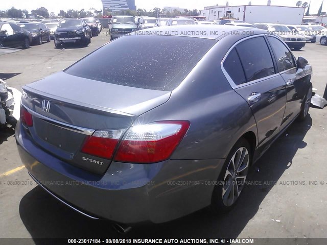 1HGCR2F57FA234867 - 2015 HONDA ACCORD SPORT GRAY photo 4