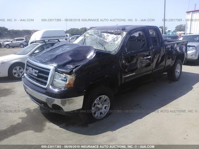 2GTEK19J981147631 - 2008 GMC SIERRA K1500 PURPLE photo 2