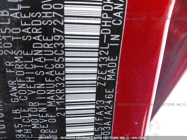 2T1KR32E85C397270 - 2005 TOYOTA COROLLA MATRIX XR RED photo 9