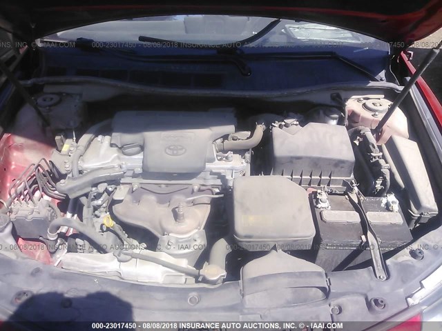 4T1BF1FK2CU573061 - 2012 TOYOTA CAMRY SE/LE/XLE RED photo 10