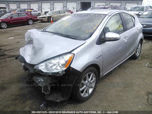 JTDKDTB35C1029272 - 2012 TOYOTA PRIUS C SILVER photo 2