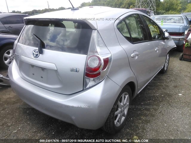 JTDKDTB35C1029272 - 2012 TOYOTA PRIUS C SILVER photo 4