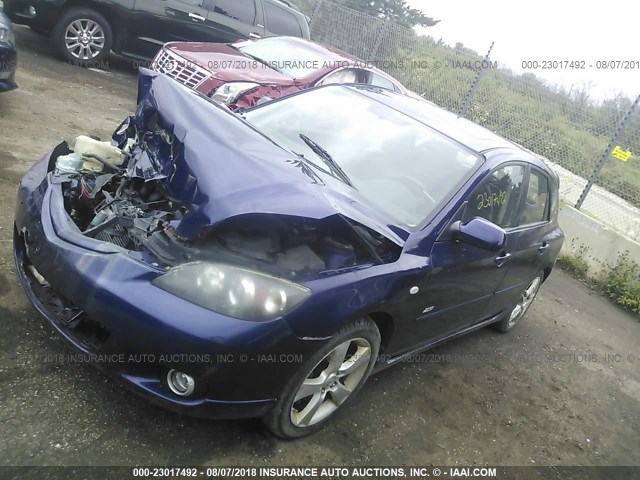 JM1BK343851252508 - 2005 MAZDA 3 HATCHBACK BLUE photo 2