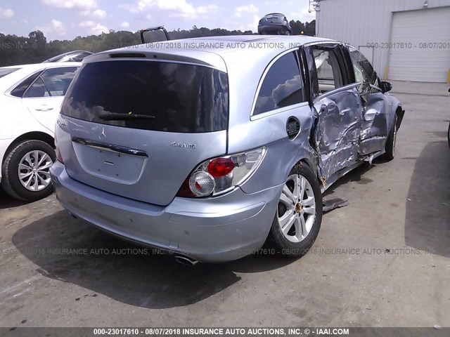 4JGCB75E27A041119 - 2007 MERCEDES-BENZ R 500 BLUE photo 4