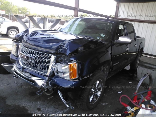 3GTRKVE31AG258686 - 2010 GMC SIERRA K1500 SLE BLUE photo 2