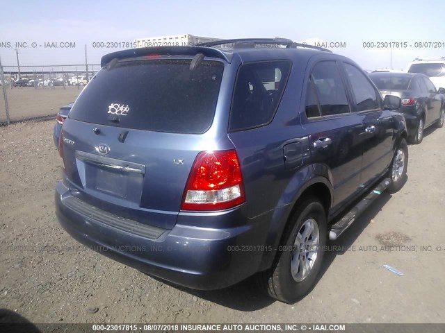 KNDJD733065552441 - 2006 KIA SORENTO EX/LX BLUE photo 4