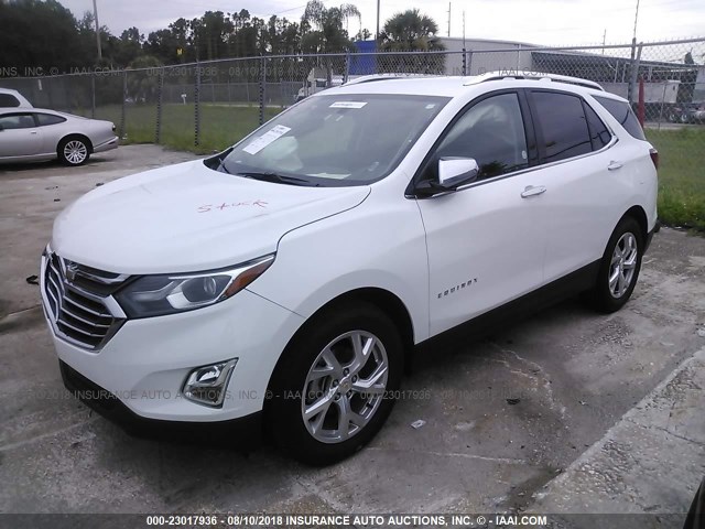 2GNAXMEVXJ6262717 - 2018 CHEVROLET EQUINOX PREMIER WHITE photo 2