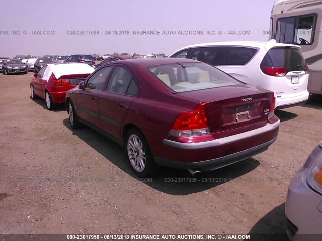 YV1RS58D332287567 - 2003 VOLVO S60 2.4T MAROON photo 3