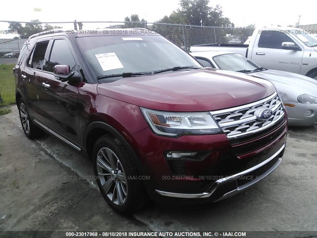 1FM5K7F84JGA21492 - 2018 FORD EXPLORER LIMITED წითელი ფოტო 1