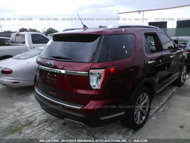 1FM5K7F84JGA21492 - 2018 FORD EXPLORER LIMITED წითელი ფოტო 6
