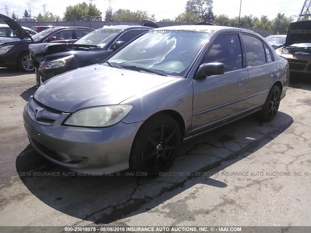 2HGES16544H501713 - 2004 HONDA CIVIC LX GRAY photo 2