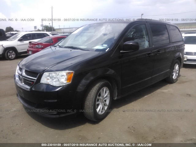 2C4RDGCG4DR585691 - 2013 DODGE GRAND CARAVAN SXT BLACK photo 2