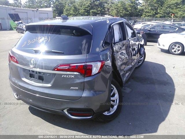 5J8TB4H3XJL006273 - 2018 ACURA RDX GRAY photo 4