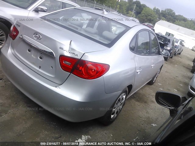 KMHDU4ADXAU913966 - 2010 HYUNDAI ELANTRA BLUE/GLS/SE SILVER photo 4