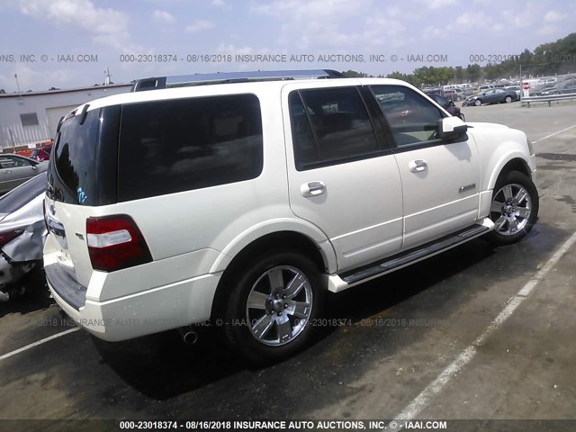 1FMFU19567LA76264 - 2007 FORD EXPEDITION LIMITED WHITE photo 4