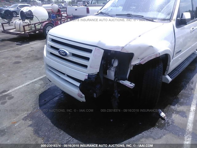 1FMFU19567LA76264 - 2007 FORD EXPEDITION LIMITED WHITE photo 6