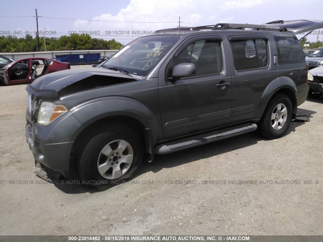 5N1AR18W16C659992 - 2006 NISSAN PATHFINDER LE/SE/XE Pewter photo 2