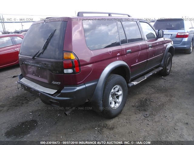 JA4MT31R72J025928 - 2002 MITSUBISHI MONTERO SPORT XLS RED photo 4