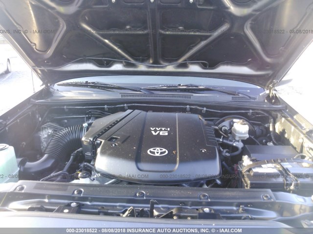 3TMLU4EN5BM057047 - 2011 TOYOTA TACOMA DOUBLE CAB ნაცრისფერი ფოტო 10