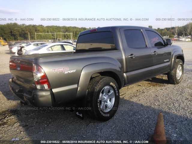 3TMLU4EN5BM057047 - 2011 TOYOTA TACOMA DOUBLE CAB ნაცრისფერი ფოტო 4