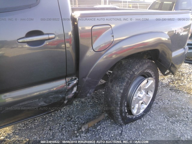3TMLU4EN5BM057047 - 2011 TOYOTA TACOMA DOUBLE CAB ნაცრისფერი ფოტო 6