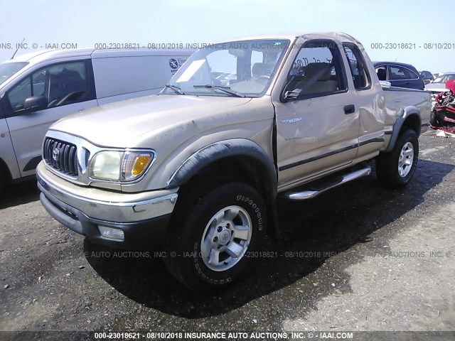 5TESM92N52Z036571 - 2002 TOYOTA TACOMA XTRACAB PRERUNNER ოქროსფერი ფოტო 2