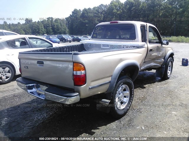 5TESM92N52Z036571 - 2002 TOYOTA TACOMA XTRACAB PRERUNNER ოქროსფერი ფოტო 4