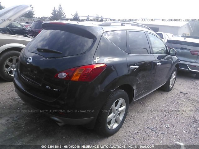 JN8AZ18W99W208546 - 2009 NISSAN MURANO S/SL/LE BLACK photo 4