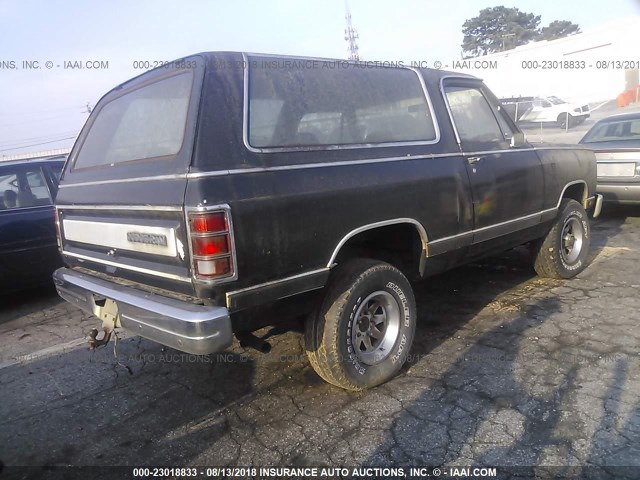 3B4GW12T1GM644461 - 1986 DODGE RAMCHARGER AW-100 BLACK photo 4