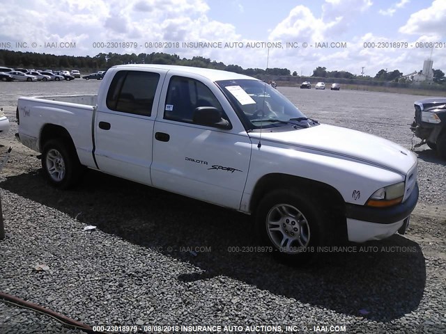 1B7HL2AXX1S325083 - 2001 DODGE DAKOTA QUAD WHITE photo 1