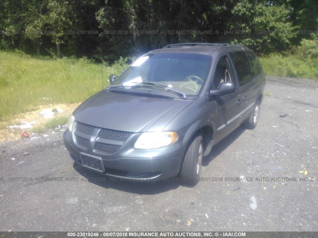 1B4GP44332B624059 - 2002 DODGE GRAND CARAVAN SPORT GRAY photo 2