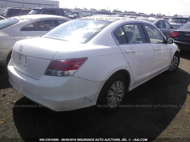 1HGCP26369A126958 - 2009 HONDA ACCORD LX WHITE photo 4