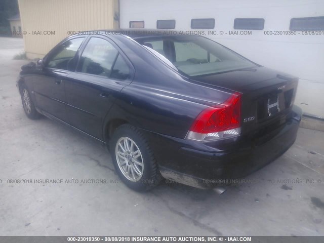 YV1RS612652478630 - 2005 VOLVO S60 Սև լուսանկար 3