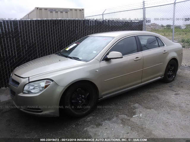 1G1ZH57B08F246634 - 2008 CHEVROLET MALIBU 1LT ოქროსფერი ფოტო 2