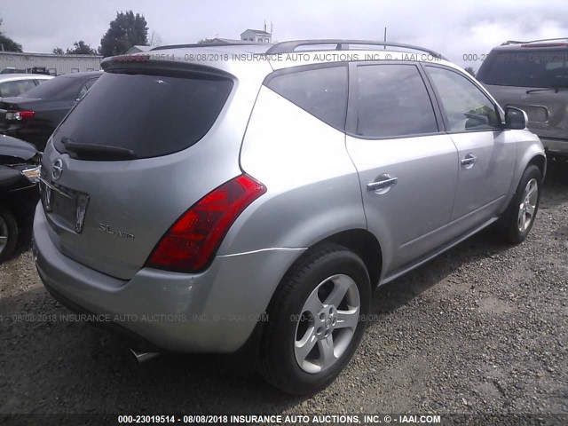 JN8AZ08W24W341121 - 2004 NISSAN MURANO SL/SE GRAY photo 4