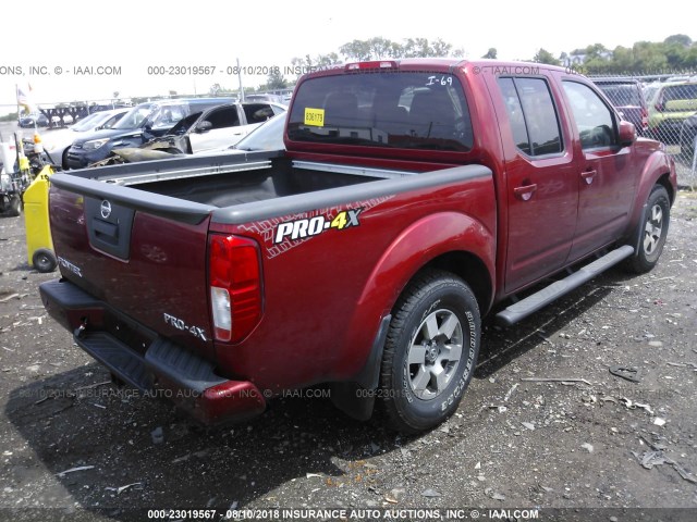 1N6AD0EV6DN727405 - 2013 NISSAN FRONTIER S/SV/SL/PRO-4X MAROON photo 4